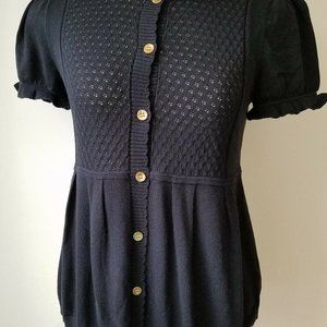 Juicy Couture Black Knit Top Tunic Blouse Size L
